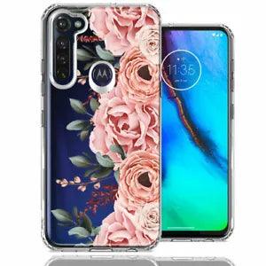 For Motorola G Stylus 2020 Blush Pink Peach Spring Flowers Peony Rose Case