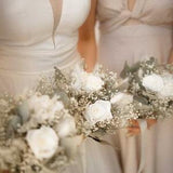 Baby breath bouquet/ wedding/ dried and preserved flower/ buttonhole/ matching corsage/ preserved roses/ elopement/ photoshoot/ keepsake