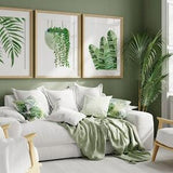 Botanical Print Set, Bathroom wall art, Set of 3 Prints, Plant poster, Green leaf prints, palm leaf, banana leaf print, green wall decor