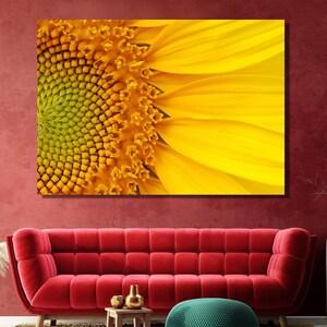 Sunflower Canvas Wall Art, Sunflower Picture Art, Yellow Flower Canvas, Amazing Flower Decor, Home Work Decor, Flower Poster, Gift For Women