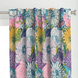 Bright Flowers Curtain Panel - Floral by grace_andersson - Maximalist Blue Pink Purple Peony Bouquet  Custom Curtain Panel by Spoonflower