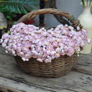 Light purple One Bundle Artificial Silk Mini Ranunculus Artificial 6 Stems Silk Ranunculus Buds for wedding home decor