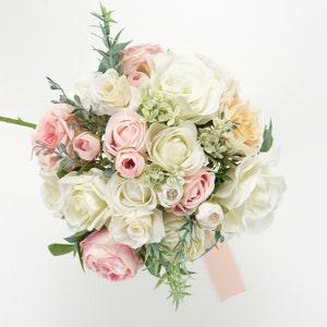 1Pack Artificial Silk Flower Head With Stem Material Package Combo Set For DIY Wedding Centerpiece Bridal Toss Bouquets Photo Props Decor