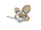 Lily  Flower Brooch 2 Tone Silver Gold Mesh Leaves Pin Beautiful Vintage Retro