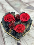 Para Ella Red Rose Gift Heart Box Artificial Dried Preserved Flower For Her