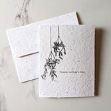 Mother's day card, hanging plants on seed paper or watercolor white paper, happy mother's day