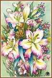 Pink Lilies 465 Chart Counted Cross Stitch Pattern Needlework