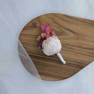 Dusty Pink Boutonniere for Men,Groom Boutonniere, Boho Boutonniere,Rustic Boho Wedding Accessories,