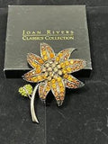 Joan Rivers Amber Topaz Lily Flower Brooch