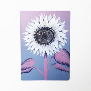 EVENING HAZE - 5"X7", original art, hand painted, sunflower, aerosol art, acrylic painting, pink, wall decor, gift idea, Mother's Day