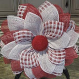 Flower wreath, Poly burlap flower, All year round wreath, Ready to ship