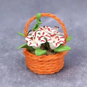 AirAds Dollhouse plants 1:12 scale miniature plant flowers lily basket
