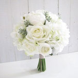 White Roses Bridal Bouquet, Bridesmaid Bouquet, Hydrangeas Wedding Bouquet, Wedding Bouquet, Floral Bouquet, Rustic Wedding Bouquet