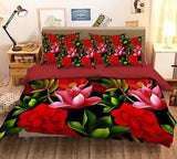 3D Red Flower Lily 26 Bed Pillowcases Quilt Duvet Single Queen King US Summer