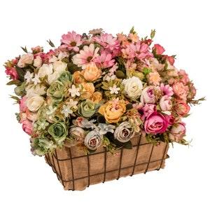 10 Heads Artificial Rose Flower Bouquet Flores Wedding Decoration Fake Bouquet Buch Wedding Home Party Decor
