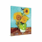 Vincent Van Gogh Three Sunflowers in a Vase Canvas Wall Art, Van Gogh Floral Art, Famous Artist Paintings, Van Gogh Sunflowers Art,