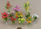 Mixed Flowers Fixed In A Clear Vase Tumdee 1:12 Scale Dolls House Accessory ML23