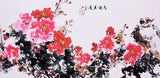 ORIENTAL ASIAN FINE ART CHINESE FLORAL WATERCOLOR PAINTING-Peony flower&Birds