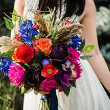 Peony bridal bouquet, Pampas grass bouquet, Burgundy bridal bouquet, Red bridal bouquet, Dried flowers wedding