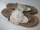 '- Berkley Jensen Carnation Flower Thong Sandal Flip Flop Shoes Women's 9 M White