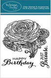 RANUNCULUS FLOWERS Stamp Set Clear Unmounted Rubber Stamps TECHNIQUE TUESDAY New