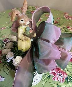 Mother Bunny Collecting Easter Eggs in Large Urn