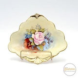 Spectacular triangular serving dish by Aynsley x J. A. Bailey | Rare Bone China dish, Cabbage rose bouquet