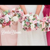 Dusty rose wedding flowers, Mauve bridal bouquet, Bridal bouquet, Dusty rose silk flowers, Wedding bouquet, Silk wedding flowers, Bridesmaid