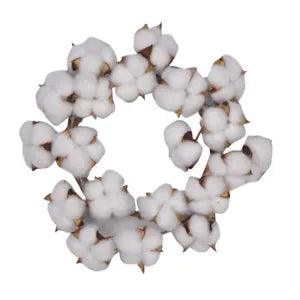 10 Inch Small Wreath of Dried Cotton Flowers Front Door Garland Decor