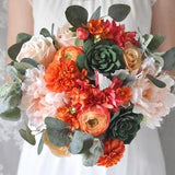 Coral Bouquet, Wedding Flowers, Wedding Bouquet, Peony Bouquet, Orange Wedding, Bridal Bouquet, Succulent Bouquet, Bride Bouquet, Tropical