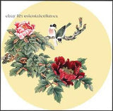 Chinese natural mulberry silk thread,su hand embroidery kits:birds peony flower