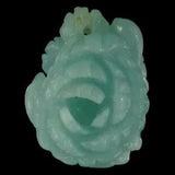 BE08816# Hand Carved Cameo Unique Peony Flower Amazonite Pendant Bead Gemstone