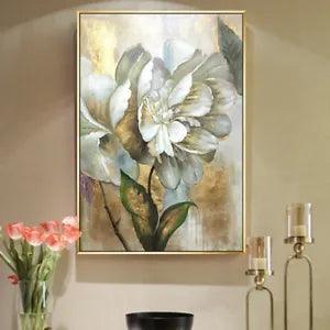 YA2583 MODERN CANVAS PURE HAND-PAINTED GOLD FOIL DECOR PAINTING FLOWER PEONY