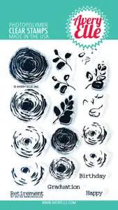 Avery Elle Clear Photopolymer Stamp Set Ranunculus