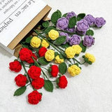 Crochet Flowers, Crochet Rose, Crochet Bouquet, Flower Bouquet, Handmade Rose, Knitted Flower, Crochet Gift, Gift for Her, Set of 3