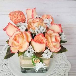 Bouquet Roses soap peach,decor home roses,roses peach,bouquet of Roses peach,decor bathroom