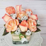 Bouquet Roses soap peach,decor home roses,roses peach,bouquet of Roses peach,decor bathroom