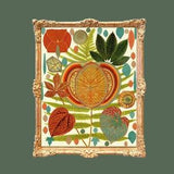 Teal & Orange Forest Leaves Painting, Abstract Leaf Collage Art Print, Leaves Poster, Modern Botanical Wall Art,  Unique Colourful Plant Art