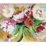 Blooming Peonies Oil Painting Flower Art Original Artwork for walls Floral Painting 3D Impasto Textured 15 inch A4 of FusionArtCreation