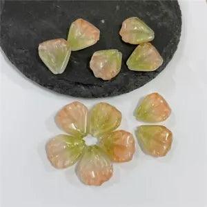 100Pcs Carnation Flower Petal Beads Lampwork Glass 15x18mm DIY Hairpin Earrings