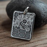 Silver Sunflower Necklace, Van Gogh Art Necklace, Art Painting Pendant, Sunflower Jewelry, Oxidized Silver Necklace, Art Jewelry, For Him
