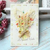 Mothers Day Card Carnation Dried Flower Greeting Card Mother's Day Birthday Card