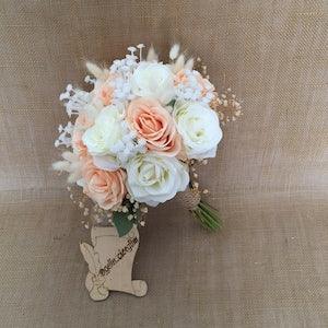 White Rose Bridal Bouquet, Salmon Rose Bridal Bouquet, Bridesmaid Flower, Rose Bride Hand Flower, Pink Rose Bouquet