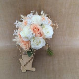 White Rose Bridal Bouquet, Salmon Rose Bridal Bouquet, Bridesmaid Flower, Rose Bride Hand Flower, Pink Rose Bouquet