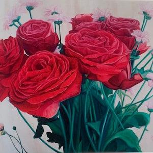 Heart Full of Flowers - Prophetic Art Print - Roses- Love - Christian Art