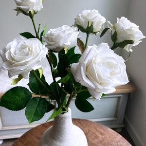 Faux Silk White Rose - High Quality Artificial Flower / Wedding / DIY Floral / Home Decoration / Gifts / White