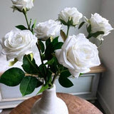 Faux Silk White Rose - High Quality Artificial Flower / Wedding / DIY Floral / Home Decoration / Gifts / White