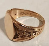 ANTIQUE  ART NOUVEAU 14K GOLD  SIGNET RING NO MONO ** LILY OF THE VALLEY**  MAY