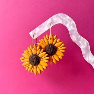Sunflower Dangles | Handmade Polymer Clay Earrings