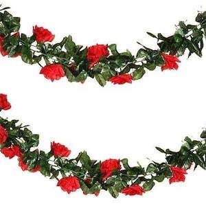 Just Ripe Red Rose Garland/Red Rose Garland/Faux Flowers/Multiple sizes/Aisle decor/ Centerpiece/Home Decor/Yellow Flowers/Roses/Garland